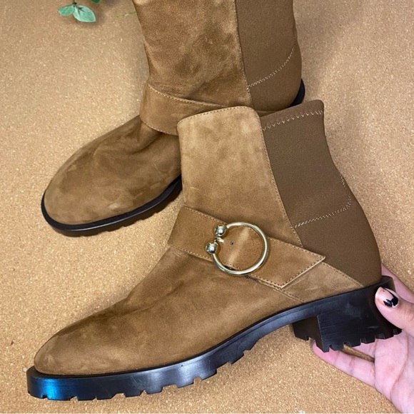 Stuart Weitzman Womens Suede and Neoprene Ankle boots Size 7 - Picture 5 of 16